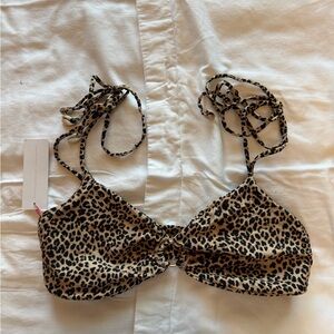 Leopard Print Bikini Top